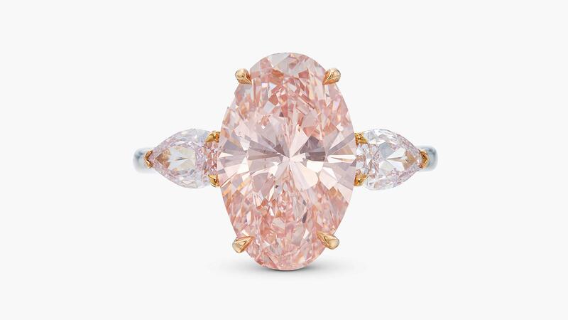 5 carat fancy intense pink diamond ring