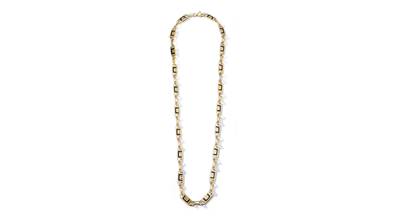 Vintage Cartier 18-karat yellow gold and enamel chain from Jill Heller Vintage (price upon request)