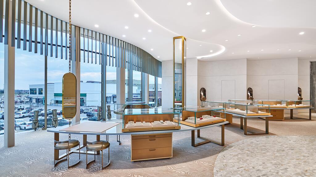 At its new 21,000-square-foot store in the Chicago suburb of Oak Brook, CD Peacock opted to create a separate space for lab-grown diamonds on the second floor of the store. CD Peacock lab-grown diamond area