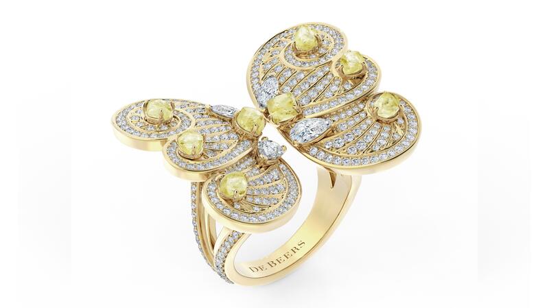 De Beers high jewelry Metamorphosis diamond butterfly ring