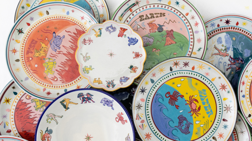 Zodiac-themed china is kitschy and whimsical. Zodiac-themed china is kitschy and whimsical.