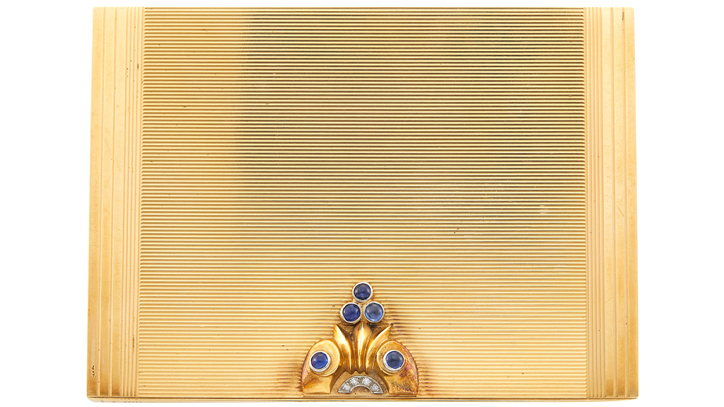 A Van Cleef & Arpels compact, set with sapphires and diamonds A Van Cleef & Arpels compact, set with sapphires and diamonds