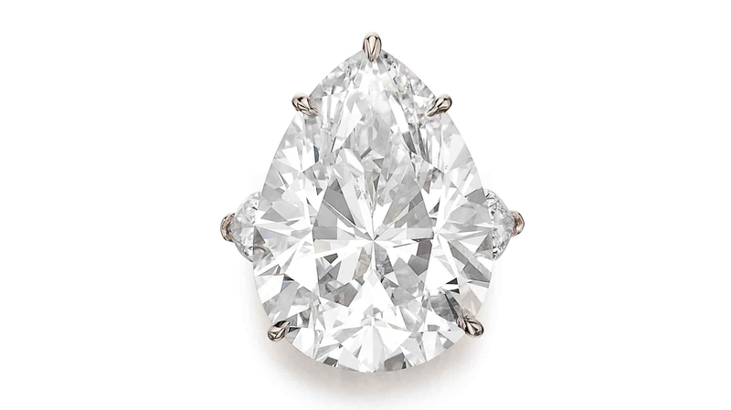 A 62.65-carat pear-shaped diamond ring ($2.9 million)