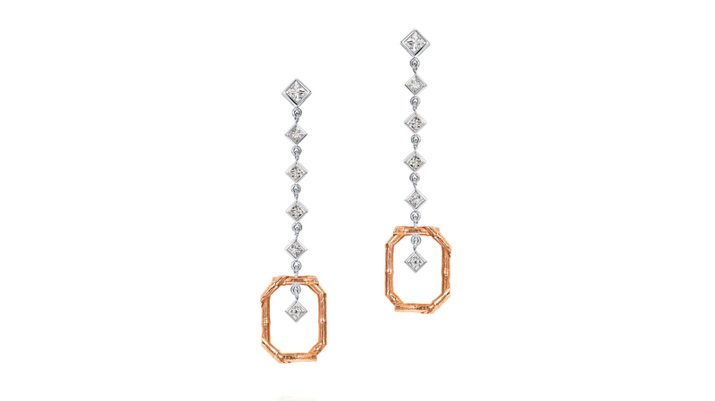 Thelma West 18 karat-white and rose gold “Adaeze 6” earrings with diamonds