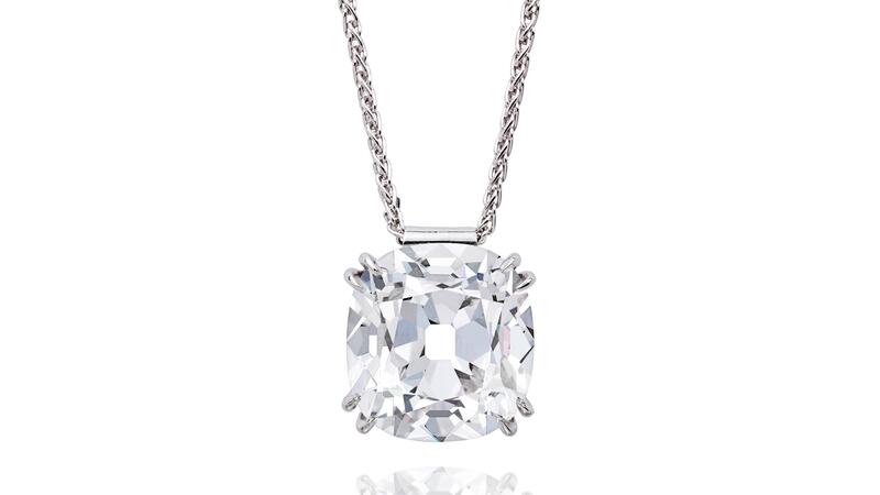 Bonhams 12.22-carat old mine brilliant-cut diamond pendant necklace
