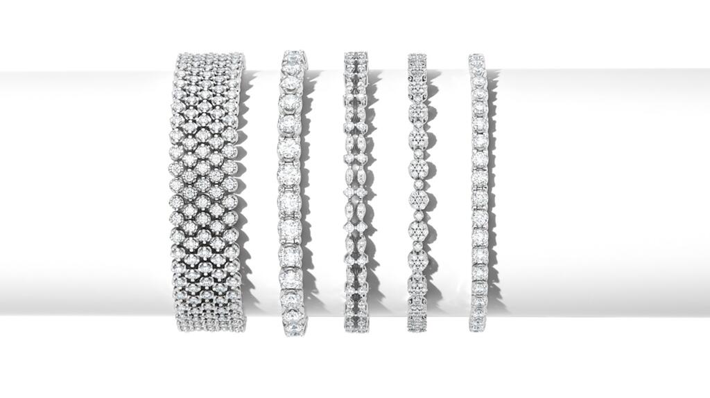Shoppers can rent a selection of fine jewelry, like this assortment of bracelets, for 14 days for 10 percent of the retail price.