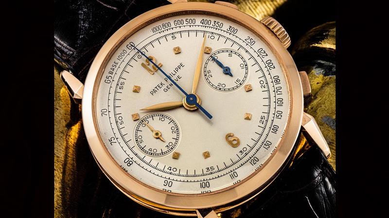 A rare Patek Philippe Chronograph Ref. 1579R in a pink gold case went for $208,700.