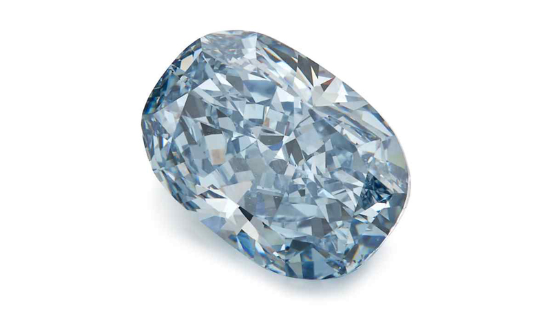 This 3.01-carat fancy vivid blue diamond ring sold for $3.9 million.