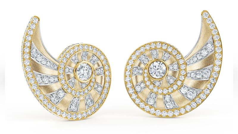 De Beers high jewelry Metamorphosis diamond earrings