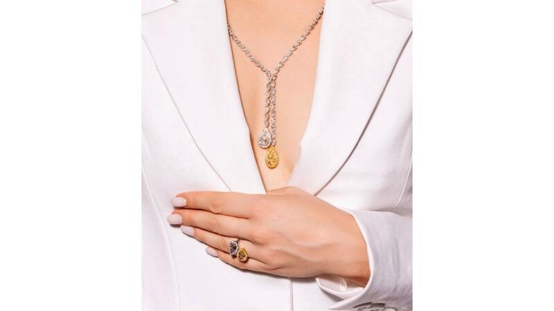 Rahaminov Diamonds Matching Lariat Necklace and Bypass Ring