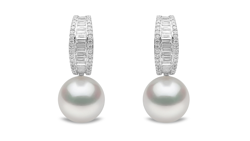 <a href="https://www.yokolondon.com/product/starlight-earrings-42/" target="_blank">Yoko London</a> South Sea pearl and diamond earrings in 18-karat white gold ($10,000)