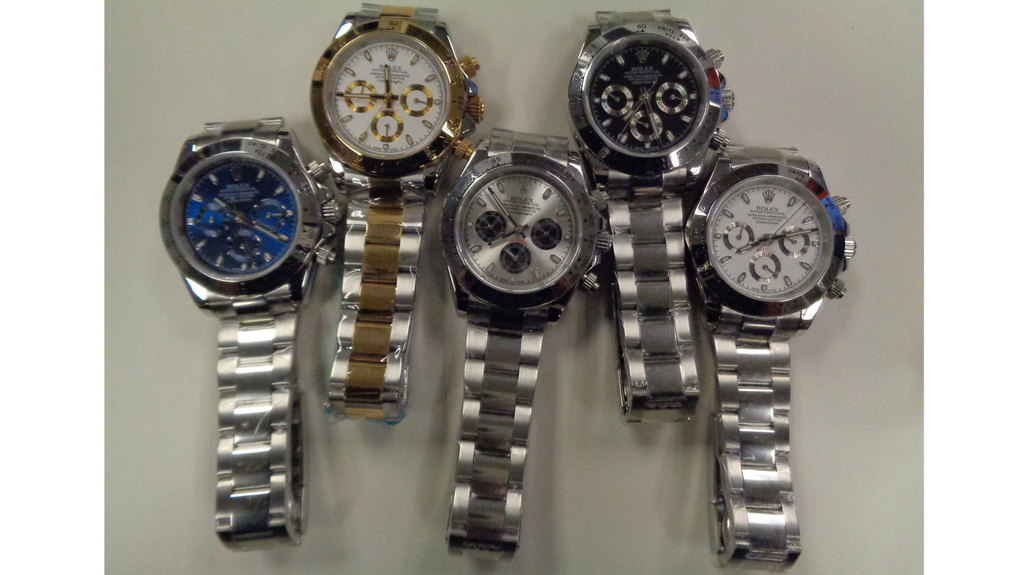 Packages recently seized in Cincinnati also included fake Rolex watches.