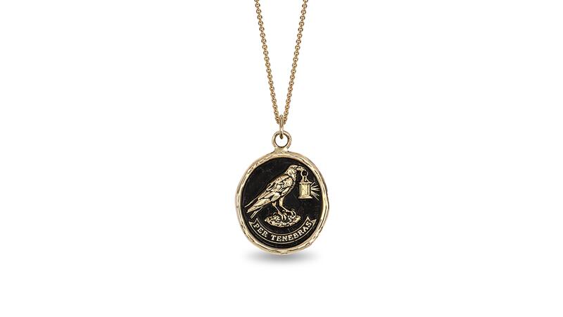 Pyrrha Through Darkness raven pendant