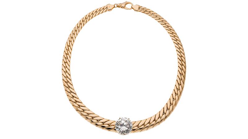 diamond curb chain necklace