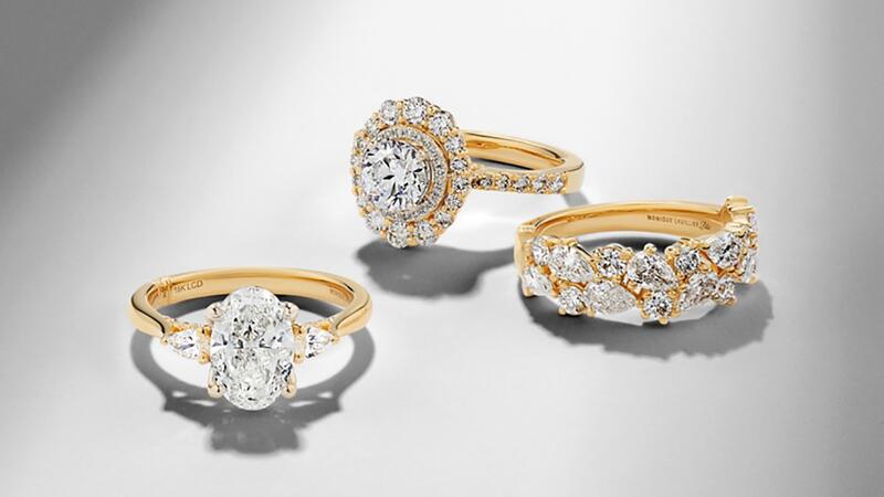 Monique Lhuillier lab-grown diamond engagement rings