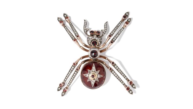 Victorian era spider brooch