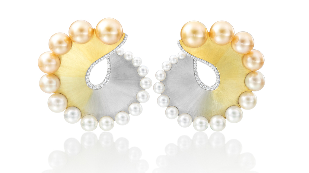 The “Nautilus” earrings by Adam Neeley Fine Art Jewelry Inc.