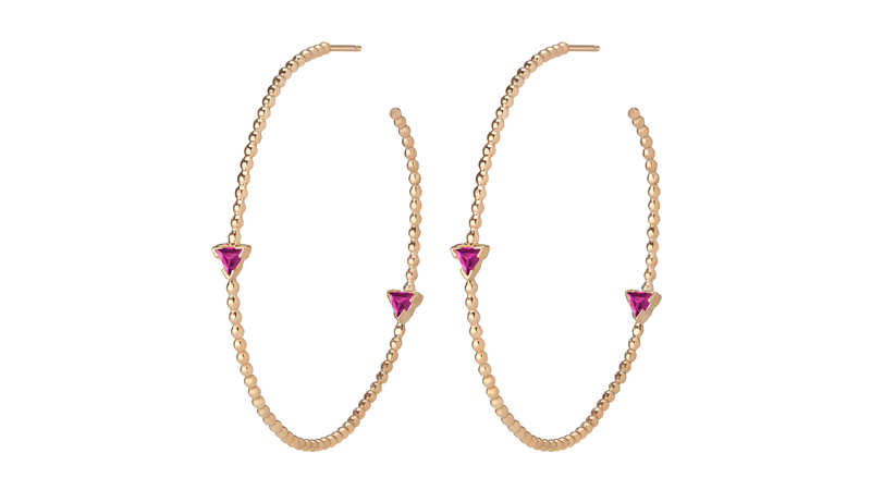 <a href="https://shahlakarimi.com/products/14k-yellow-gold-birthstone-hoop-earrings?variant=40053501788234" target="_blank">Shahla Karimi</a> 14-karat yellow gold birthstone hoops with tourmaline ($1,595)