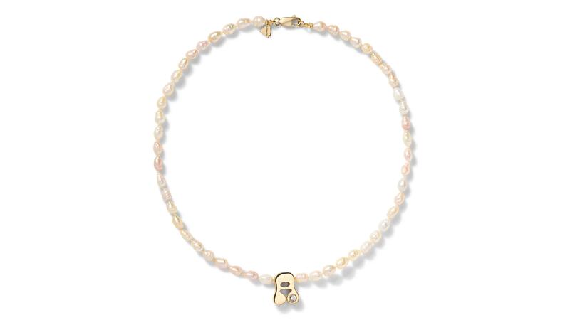 Alison Lou initial pearl necklace