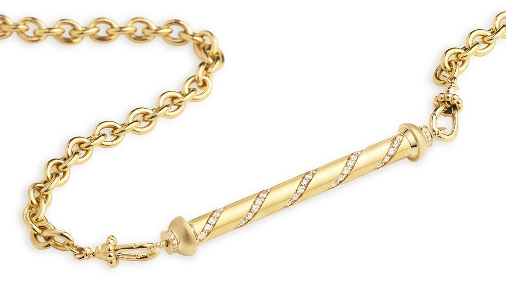 Marie Lichtenberg Candy Cane necklace in gold