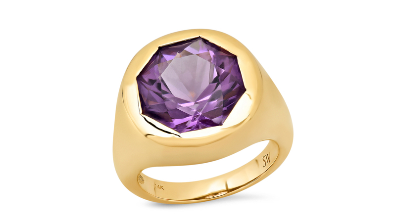 <a href="https://www.sigwardjewelry.com/" target="_blank">Sig Ward Jewelry</a> 14-karat yellow gold Rose de France amethyst ring ($4,670)