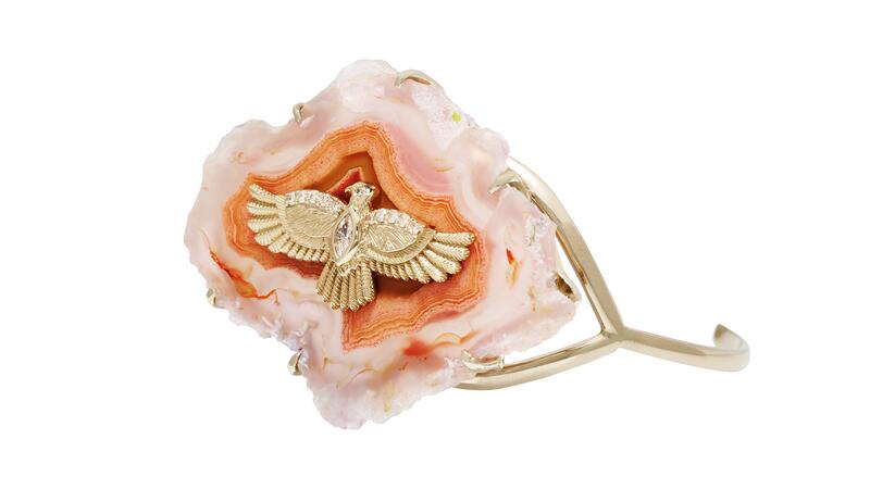 Jacquie Aiche Diamond Thunderbird Large Agate Slab Cuff