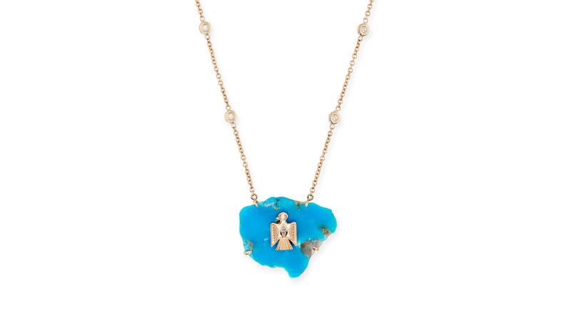 Jacquie Aiche Diamond Thunderbird Turquoise Slab Necklace