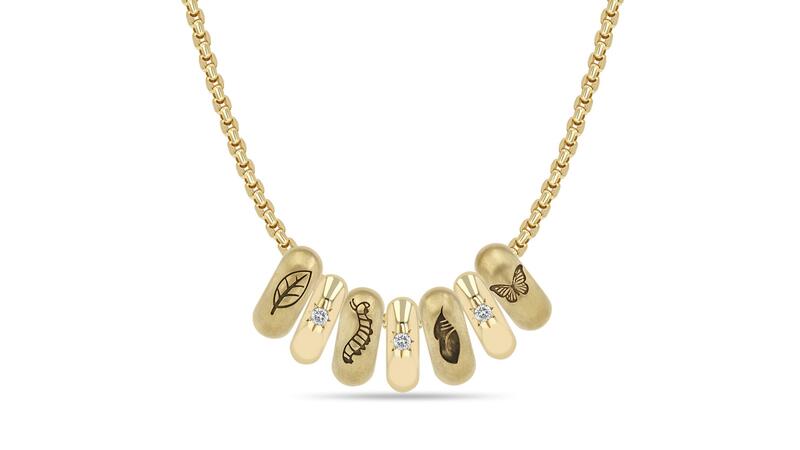 Cynthia Erivo x Zoe Chicco Butterfly transformation Slider Bead Medium Box Chain Necklace