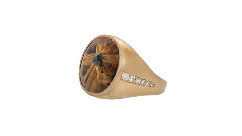 Jacquie Aiche Oval Rutilated Quartz Ring