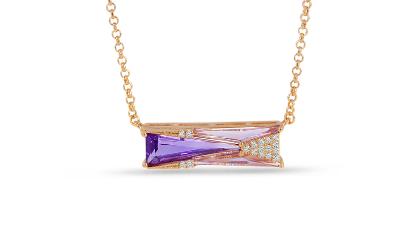 <a href="https://brevani.com/" target="_blank">Brevani </a> amethyst and diamond necklace set in 14-karat rose gold ($1,080)