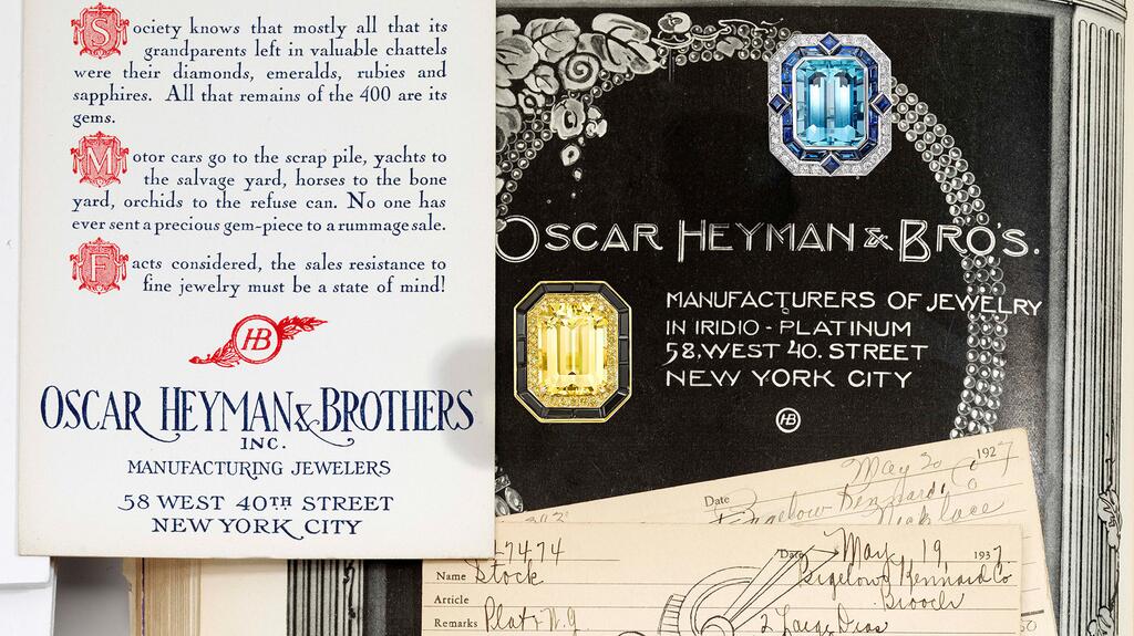 Oscar Heyman A Living Archive Book with Platinum Aquamarine Frame Ring and Gold Danburite Ring