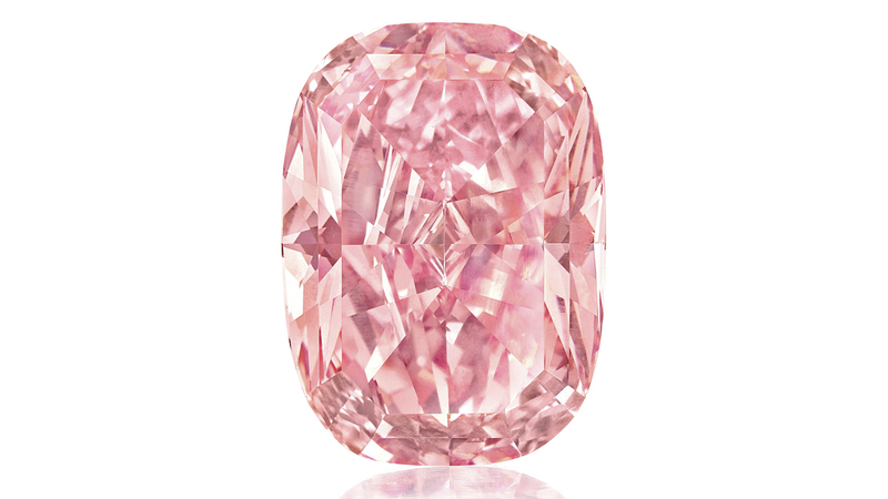 Diacore crafted the rough into a cushion-cut internally flawless fancy vivid pink diamond weighing 11.15 carats. (Photo courtesy of Sotheby’s)