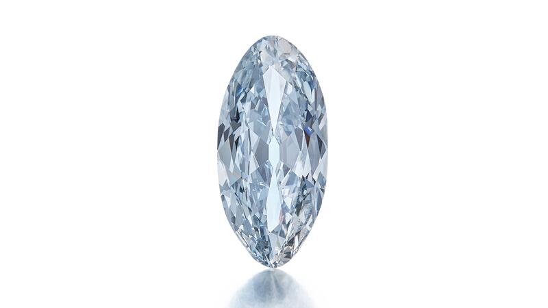 3.32-carat marquise-shaped fancy grayish blue diamond