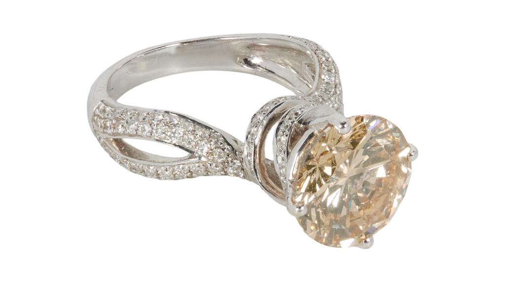 Dionne Warwick fancy light brown diamond ring