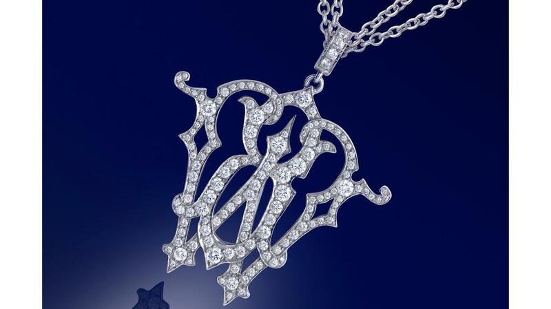 Barbara Walters Harry Winston initials necklace