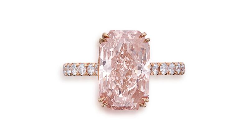 5.02-carat fancy orangy pink diamond