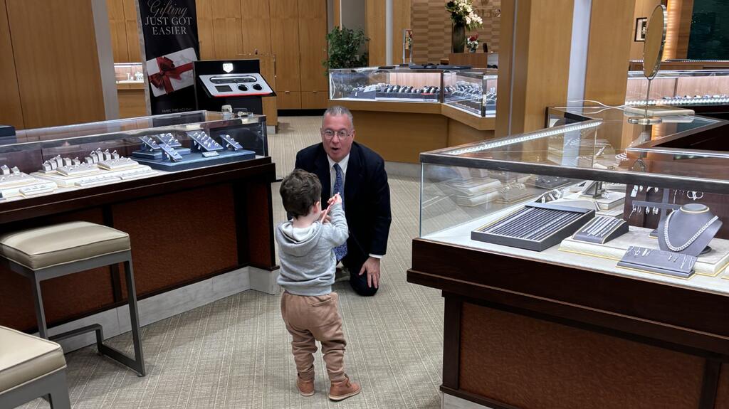 Rachel’s son Sidney, 2, loves coming to visit his grandpa at work. Jeff Zimmer grandson