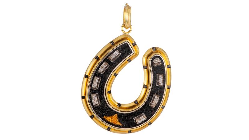 Sylva & Cie Micro Mosaic Horseshoe Pendant