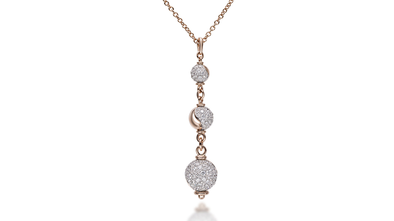 <a href="https://www.picchiotti.it/en/" target="_blank"> Picchiotti</a> 18-karat rose and white gold balls necklace featuring round diamonds ($20,400)