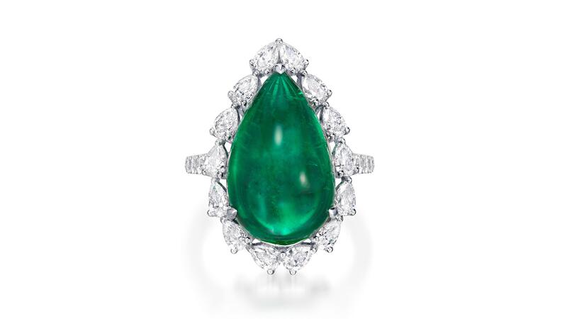 9.81 carat emerald and diamond ring