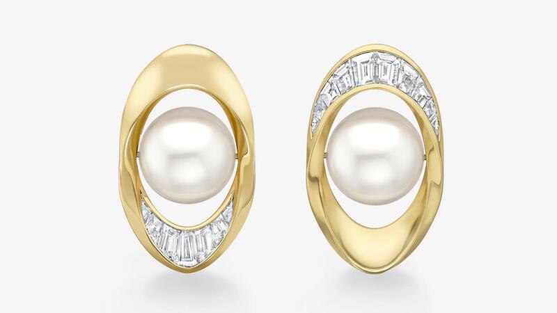 Jessica McCormack Orbit Diamonds & Pearl Earrings