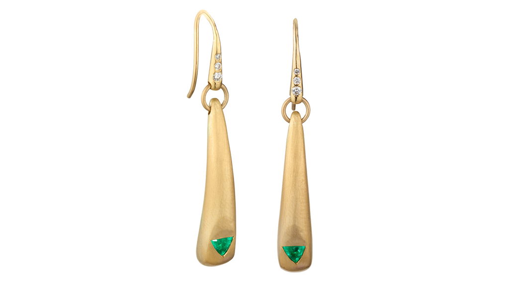 Elizabeth Moore NYC Emerald Teardrop Earrings