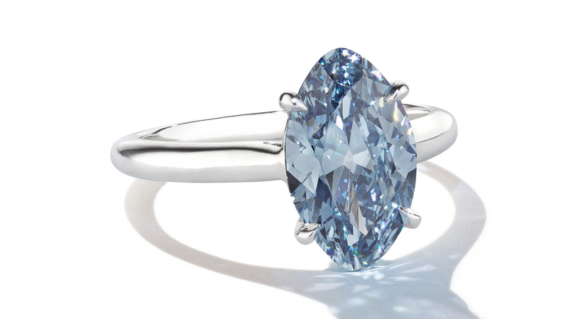 Capping off the top five lots was this 2.21-carat fancy intense blue oval diamond ring, which sold for $2.3 million.