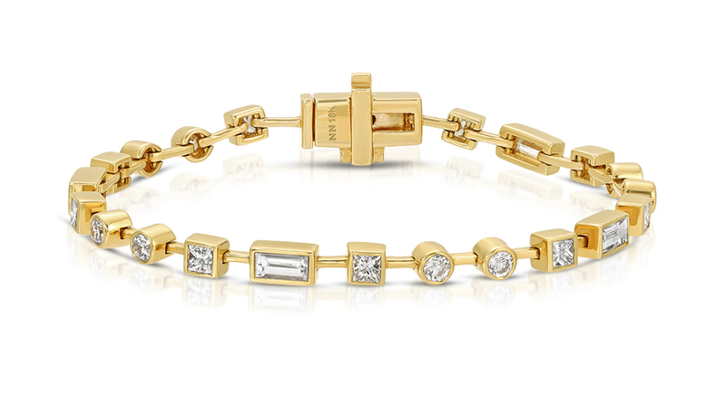 The “Modern Tennis Bracelet” in 18-karat yellow gold with 2.5 carats of diamonds ($11,500)