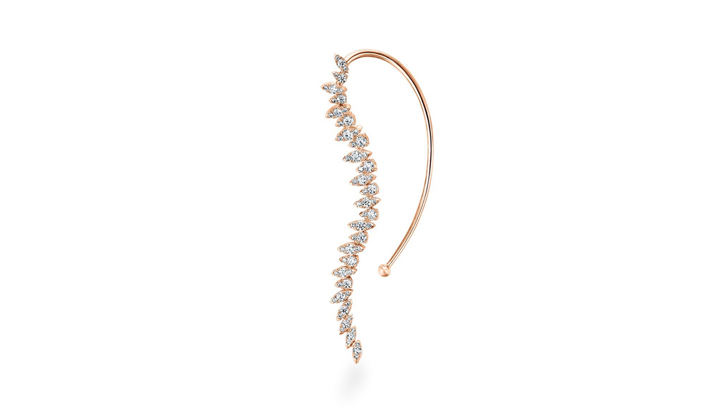 The “Twisted Dewdrop Ear Cuff” in 18-karat rose gold and 1.33 carats of diamonds (starting at $8,000)