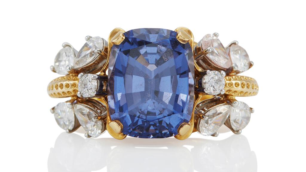 Schlumberger for Tiffany & Co. color change sapphire and diamond ring