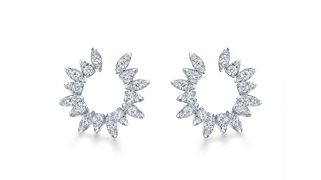 The small “Sunburst Wrap Earring” in 18-karat white gold with 1.25 carats of diamonds ($7,500)