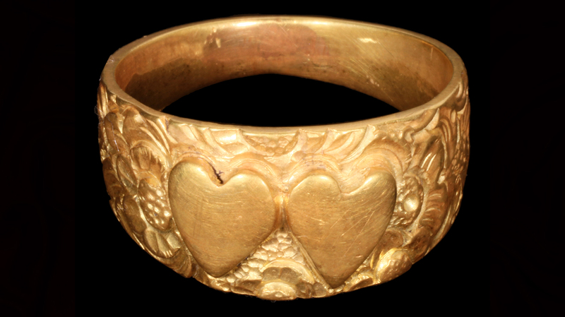 Some of the rings recovered from the S.S. Central America have heart shapes to eventually be engraved with lovers’ initials. (Photo credit: Holabird Western Americana Collections)