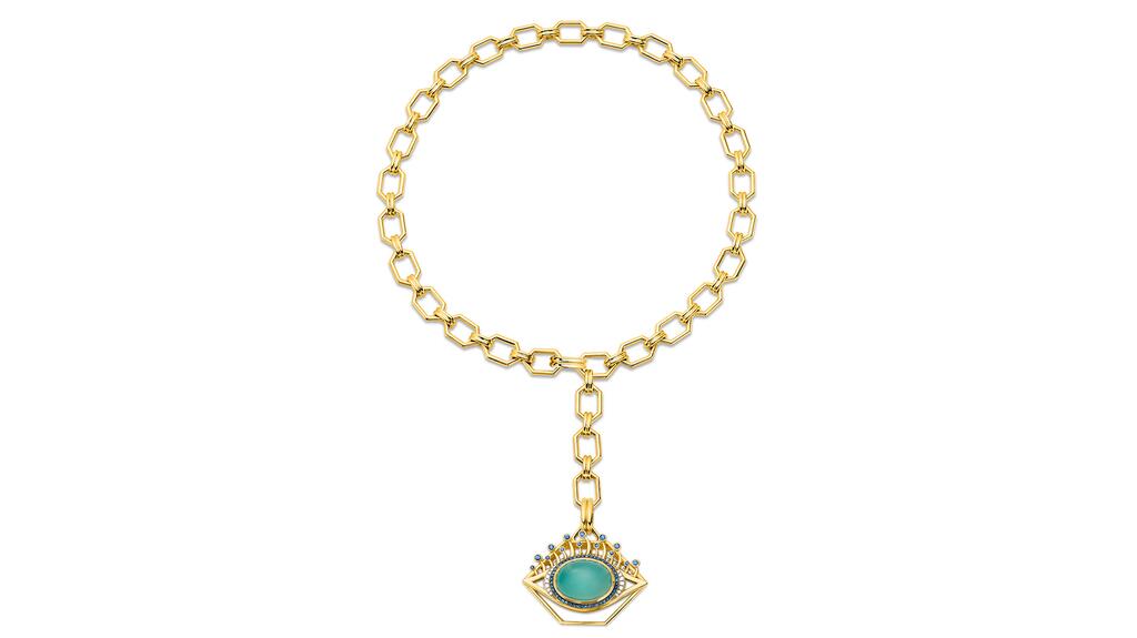 Edina Kiss Evil Eye Pendant and Hexagon Chain