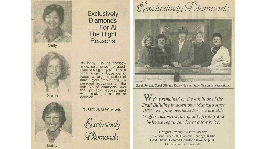 1980s newspaper ad for Exclusively Diamonds